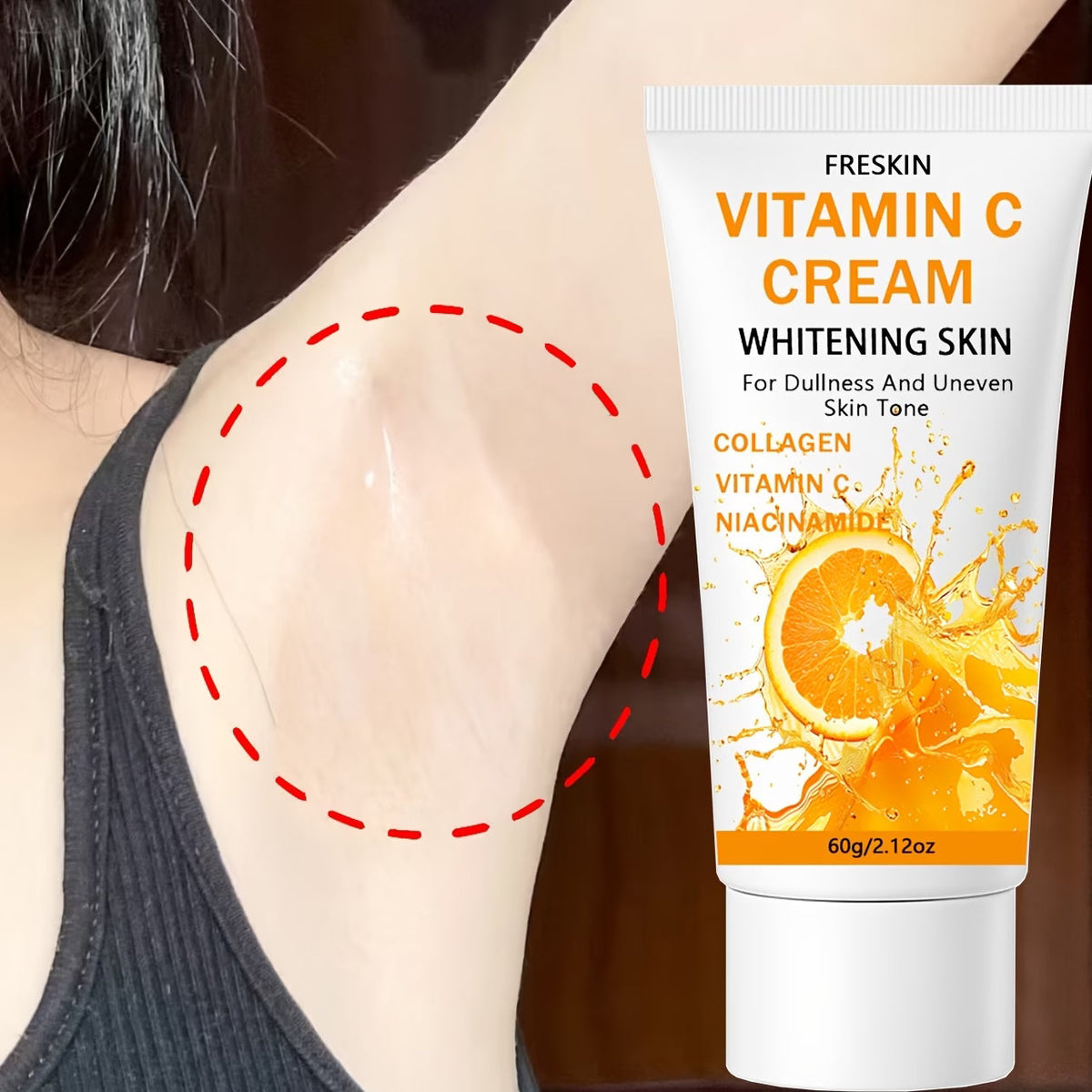 FRESKIN Vitamin C Cream for Dullness & Uneven Skin Tone (60g)